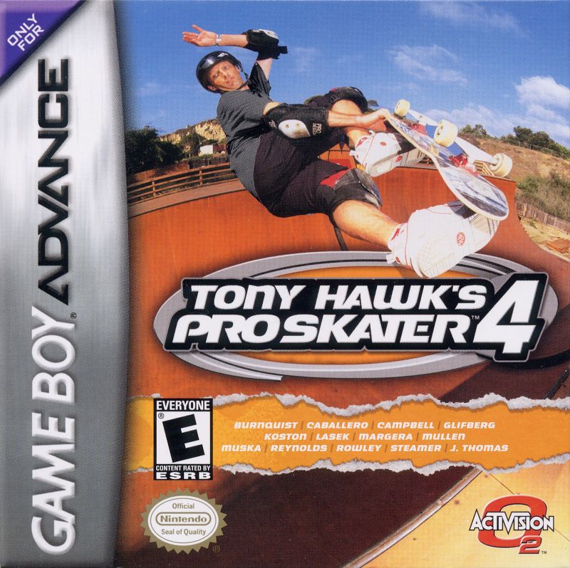 Tony Hawk 4 box art for GameBoy Advance